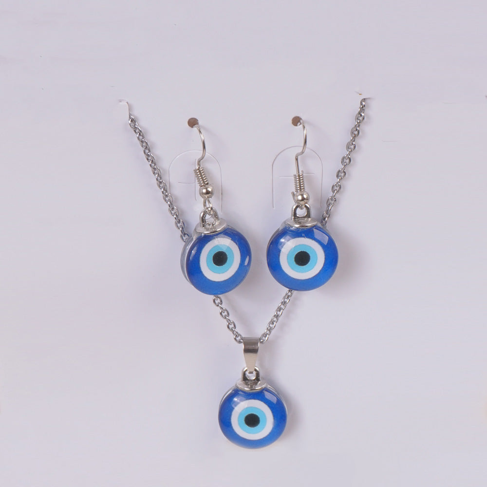 Woman's Earring & Locket Set Eye Design