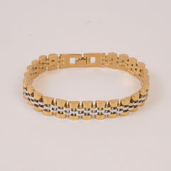 Two Tone Mens Golden Chain Bracelet