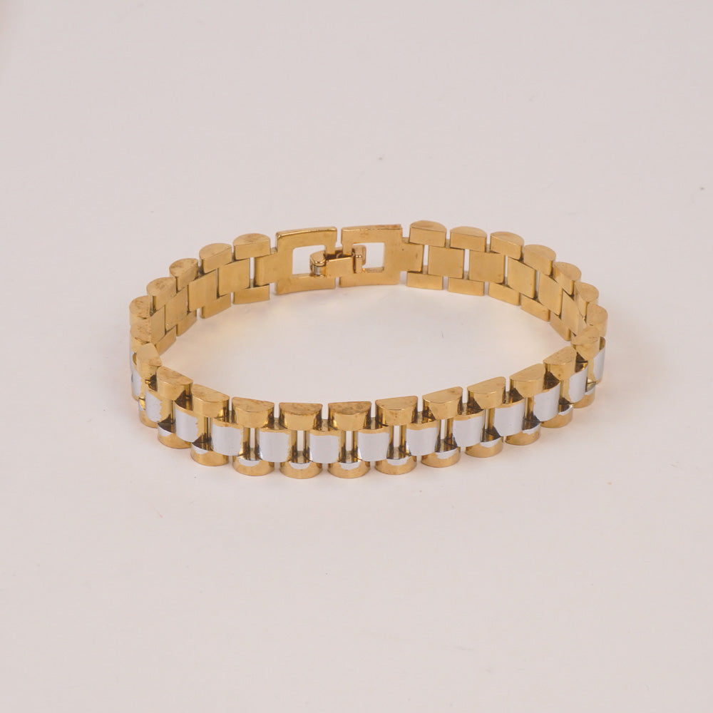 Two Tone Mens Golden Chain Bracelet