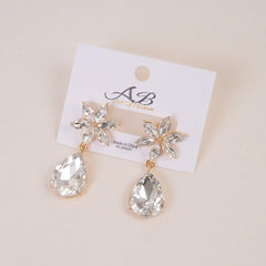 Woman's Flower Design Earring White