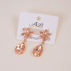 Woman's Flower Design Earring Orange