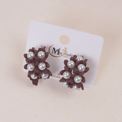 Trendy Woman's Earring Brown