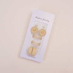 Woman's Earring 8pcs Set Beige