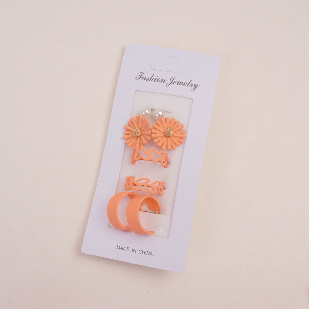 Woman's Earring 8pcs Set Orange