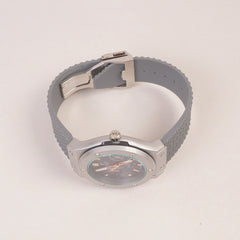 Grey Strap Silver Dial Men's Wrist Watch HB