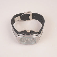 Grey Strap Silver Dial Men's Wrist Watch HB