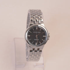 Women Chain Watch Silver Black