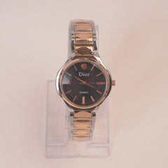 Two Tone Women Chain Watch Rosegold Black