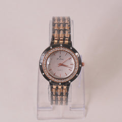 Two Tone Woman Chain Wrist Watch Rsoegold Pink