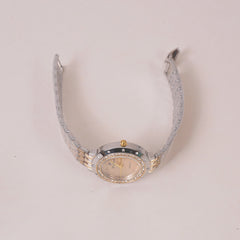 Two Tone Woman Chain Wrist Watch Silver Golden