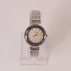 Two Tone Woman Chain Wrist Watch Silver Golden