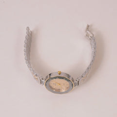 Two Tone Woman Chain Wrist Watch Silver Golden