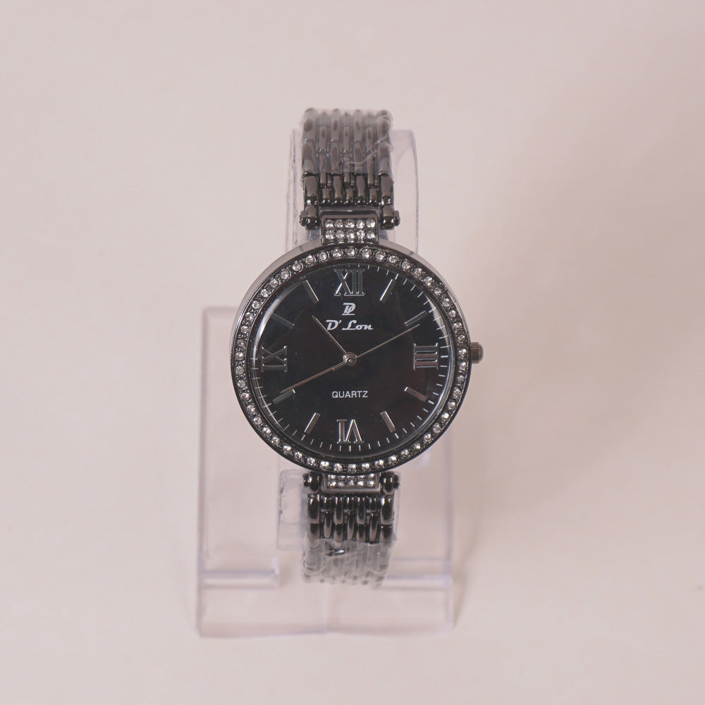 Woman Chain Wrist Watch Black