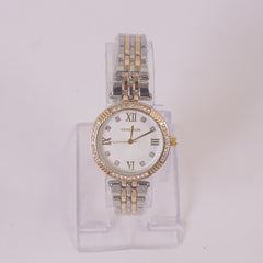 Two Tone Woman Chain Silver Wrist Watch Golden W