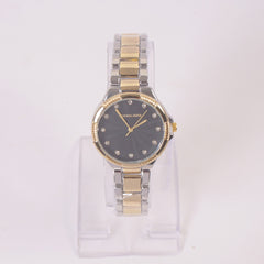 Two Tone Woman Chain Silver Wrist Watch Golden B