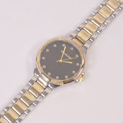 Two Tone Woman Chain Silver Wrist Watch Golden B