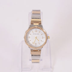 Two Tone Woman Chain Silver Wrist Watch Golden W