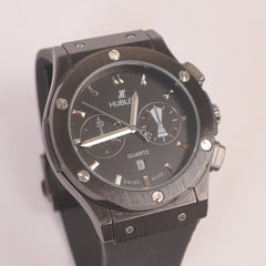 Black Strap Black Dial Men's Wrist Watch