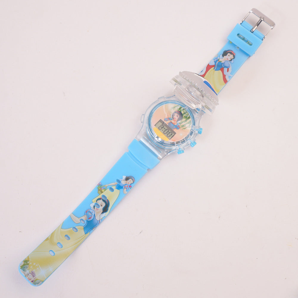 Kids Character Spinner Digital Watch Cyan