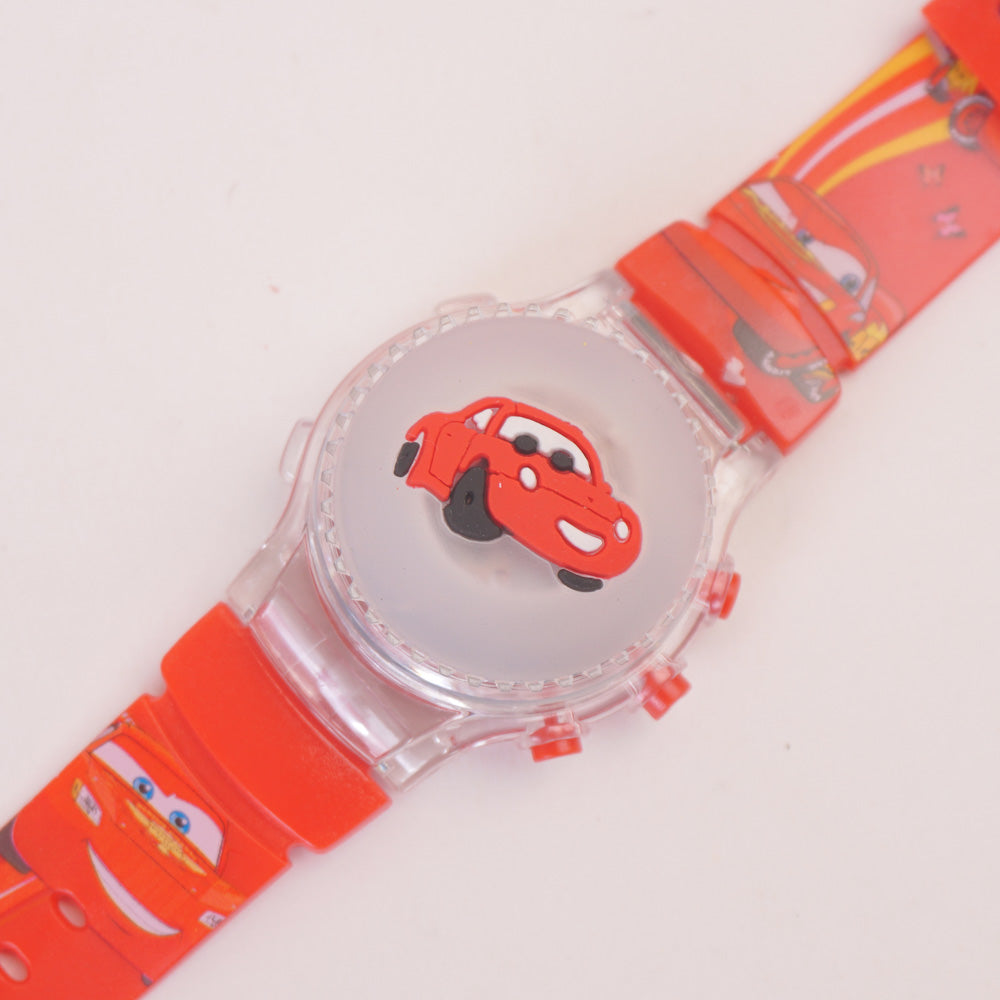 Kids Character Spinner Digital Wrist Watch Red C