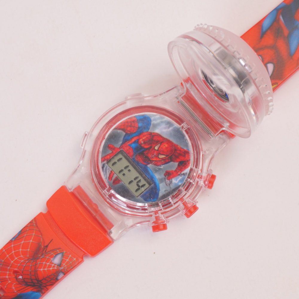 Kids Character Spinner Digital Wrist Watch Red S