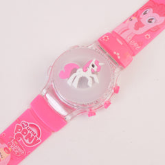 Kids Character Spinner Digital Wrist Watch Dark Pink UC