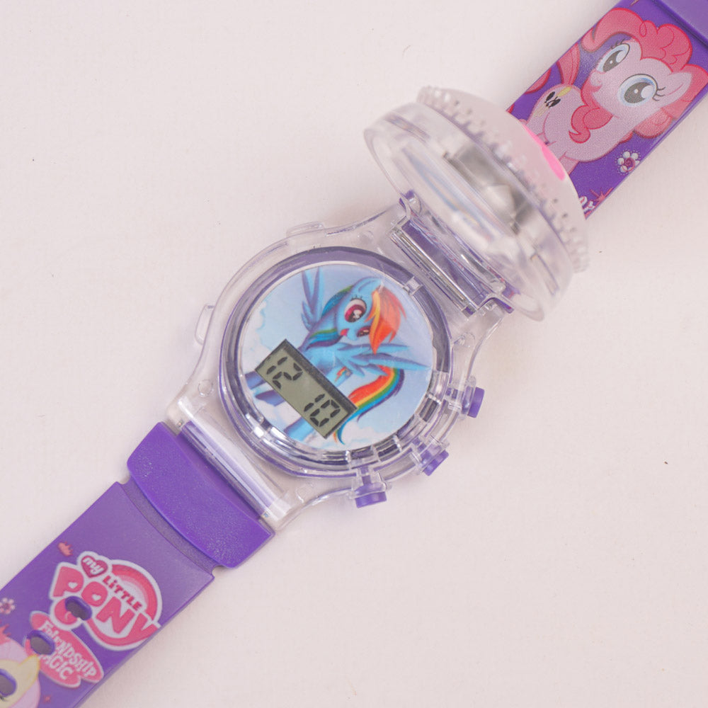 Kids Character Spinner Digital Wrist Watch Purple UC