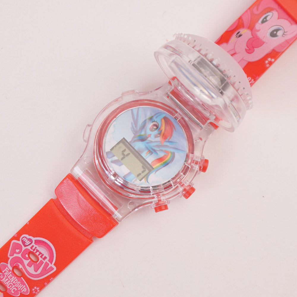 Kids Character Spinner Digital Wrist Watch Red UC