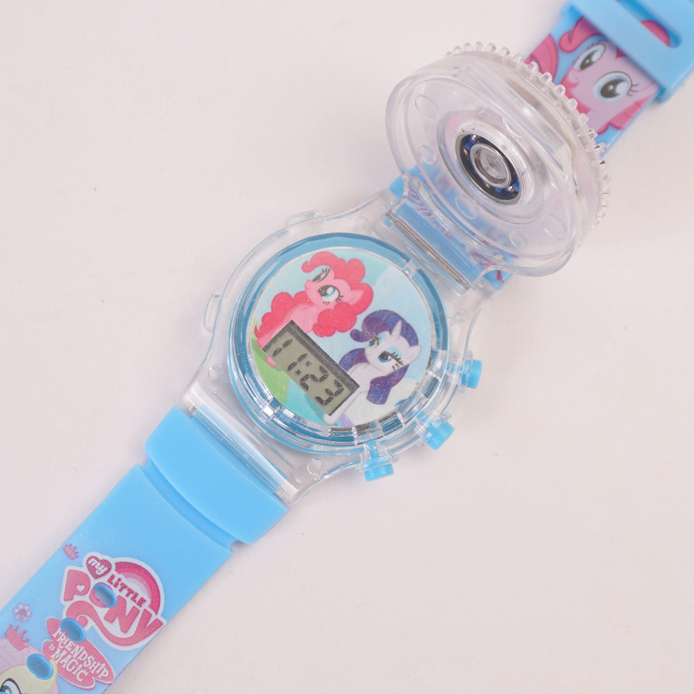 Kids Character Spinner Digital Wrist Watch Cyan UC