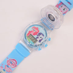 Kids Character Spinner Digital Wrist Watch Cyan UC