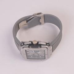 Light Grey Strap Silver Dial Men's Wrist Watch HB