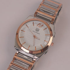 Two Tone Mens Chain Wrist Watch Big Dial