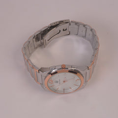 Two Tone Mens Chain Wrist Watch Big Dial