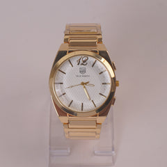 Mens Chain Wrist Watch Big Dial Golden