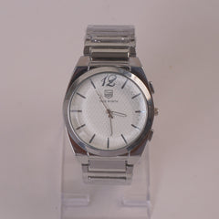 Mens Chain Wrist Watch Big Dial Silver