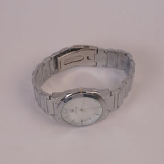 Mens Chain Wrist Watch Big Dial Silver