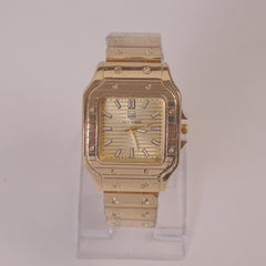 Mens Chain Wrist Watch Golden