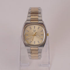 Man & Woman Two Tone Chain Wrist Watch Golden