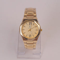 Mens Chain Wrist Watch Golden