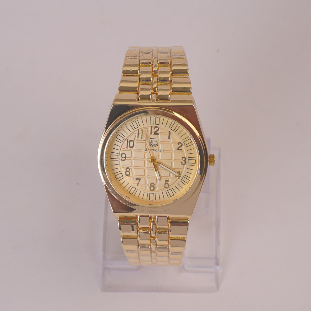 Mens Chain Wrist Watch Golden