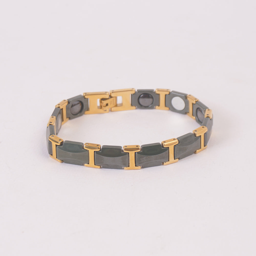 Mens Golden Green Chain Bracelet