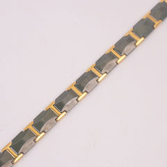 Mens Golden Green Chain Bracelet