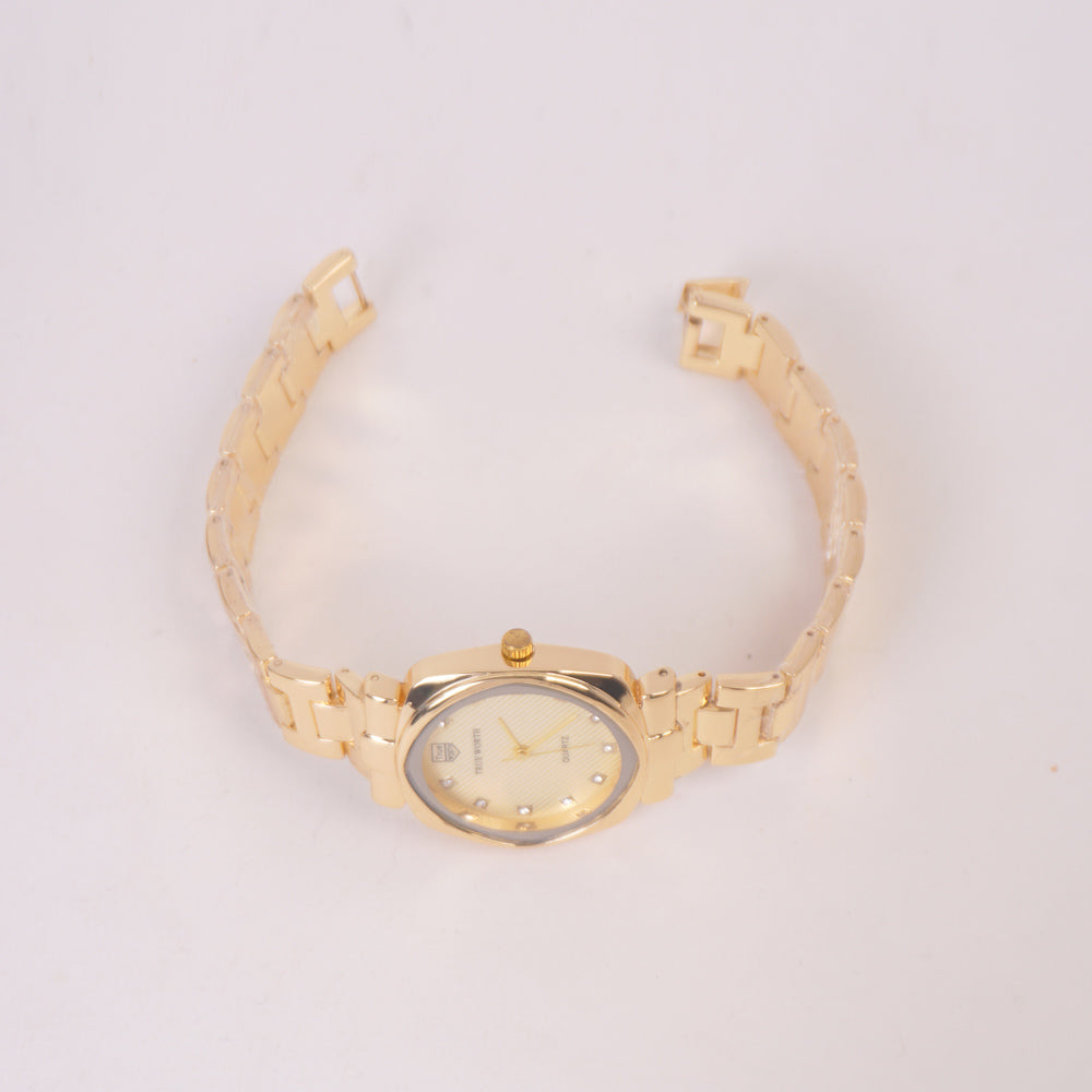 Women Stylish Chain Wrist Watch Golden