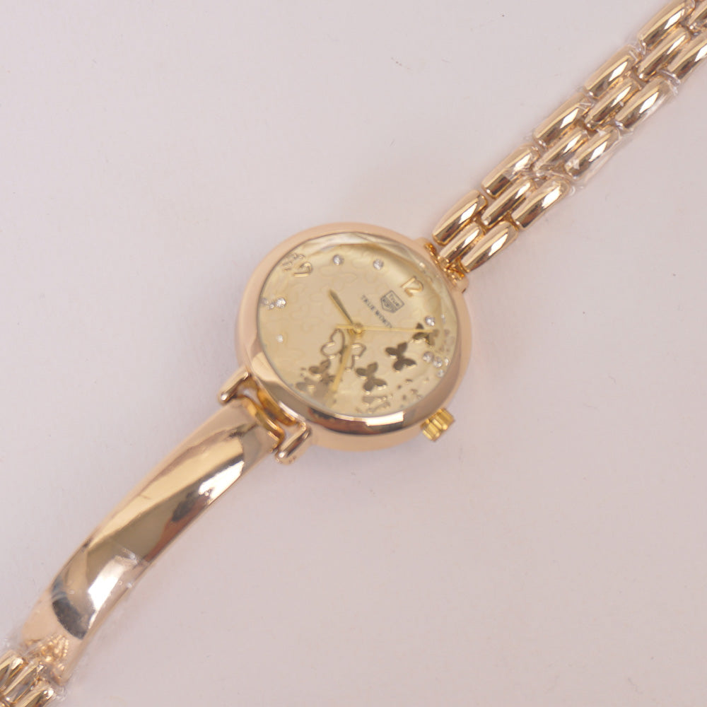 Women Stylish Chain Wrist Watch Golden