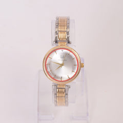 Two Tone Women Stylish Chain Wrist Watch