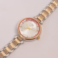 Two Tone Women Stylish Chain Wrist Watch