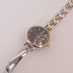 Two Tone Women Stylish Chain Wrist Watch