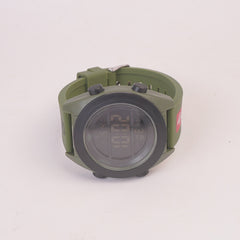 Digital LED Sports Watch For Man Green Black