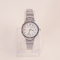 Women Stone Design Chain Wrist Watch Silver