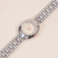 Women Stone Design Chain Wrist Watch White Dial